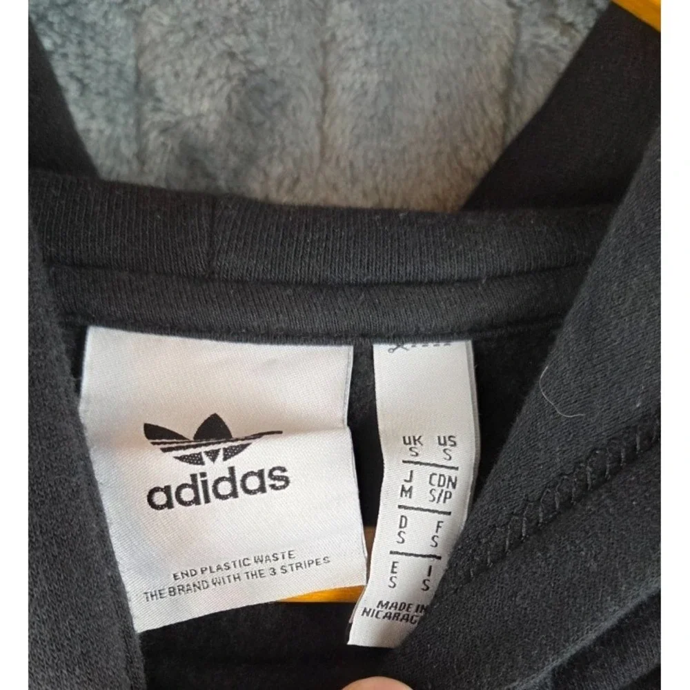 Adidas OG Heart Box Hoodie Men's Small‎ Black Sweatshirt Trefoil Logo HC1794